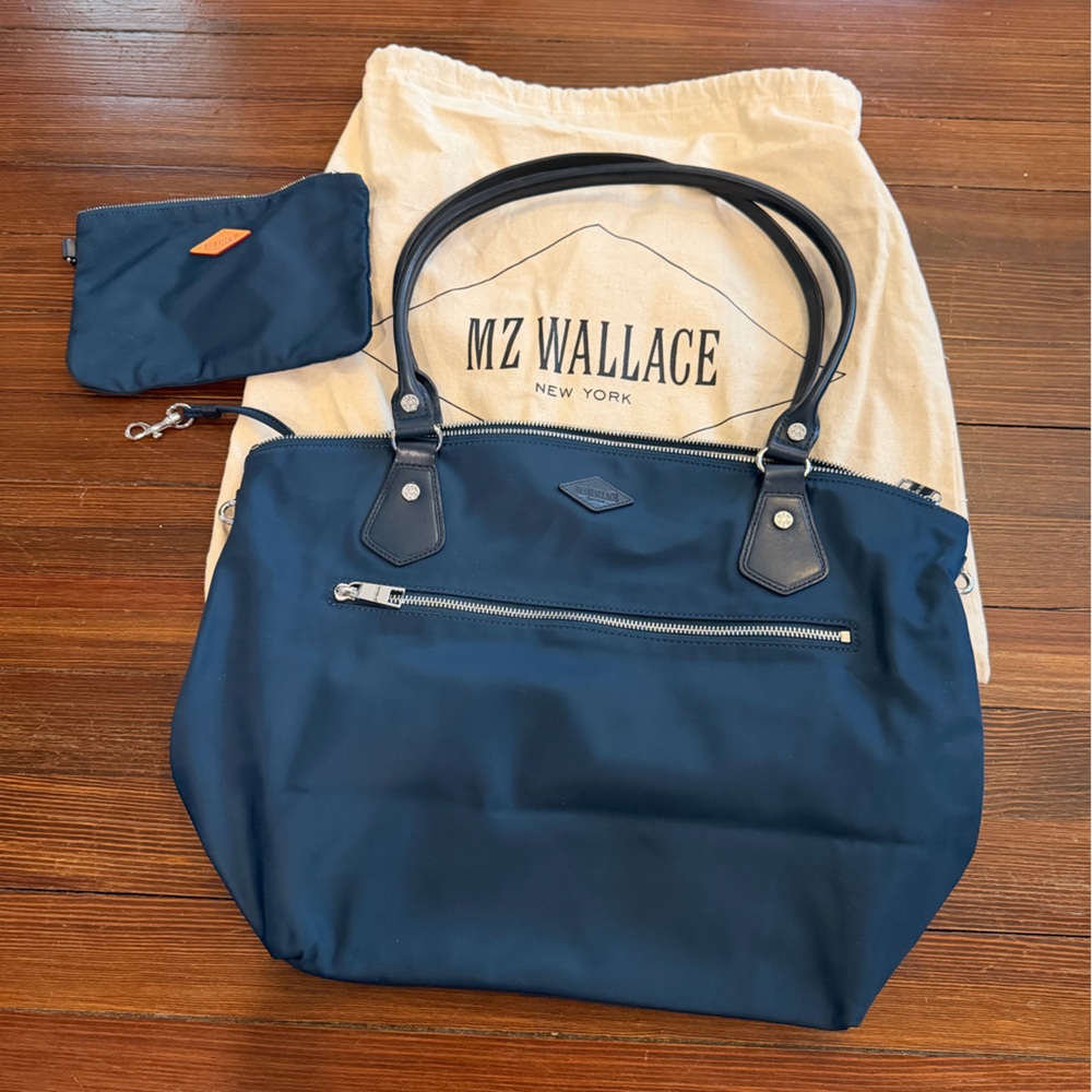 MZ Wallace Navy Chelsea Nylon Tote